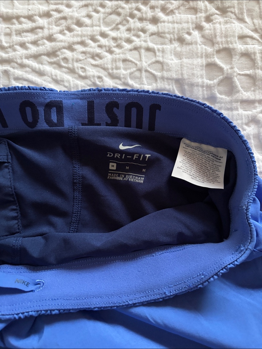 Nike Women’s Royal Blue Athletic Shorts with Swoosh - Picture 3 of 4